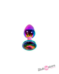 NS Novelties - Rear Assets - Small Aluminum Butt Plug - Multicolour/Rainbow - Stag Shop