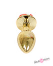 NS Novelties - Rear Assets - Aluminum Rose Butt Plug - Gold/Red - Small - 3 Inch - Stag Shop