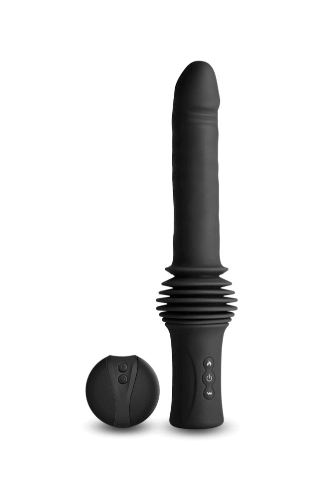 NS Novelties - Renegade - Super Stroker Thrusting Dildo with Remote Control - Black - Stag Shop