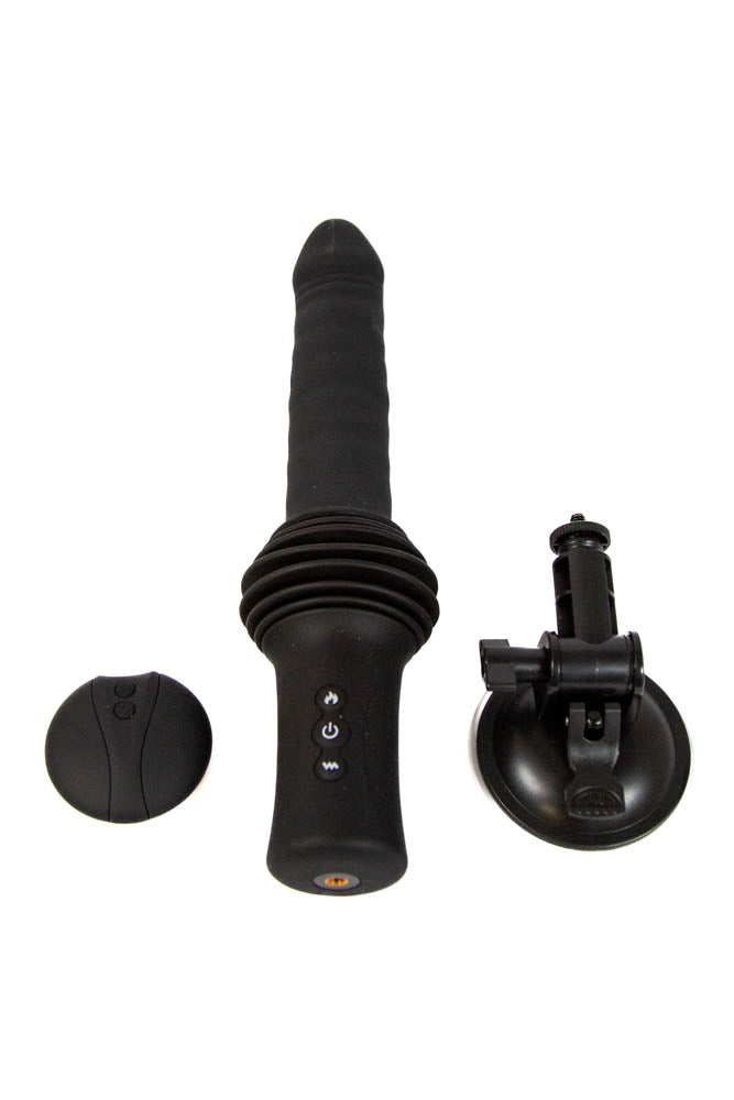 NS Novelties - Renegade - Super Stroker Thrusting Dildo with Remote Control - Black - Stag Shop