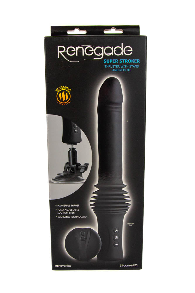 NS Novelties - Renegade - Super Stroker Thrusting Dildo with Remote Control - Black - Stag Shop
