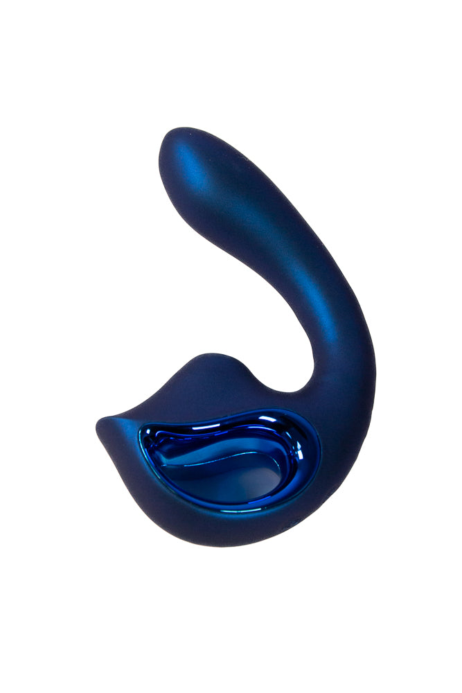 NS Novelties - Seduction - Kaia Dual Vibrator with Air Pulse Stimulation - Metallic Blue - Stag Shop