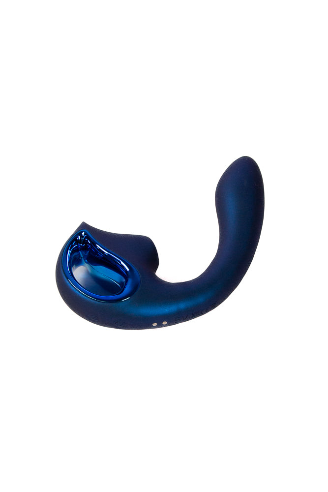 NS Novelties - Seduction - Kaia Dual Vibrator with Air Pulse Stimulation - Metallic Blue - Stag Shop