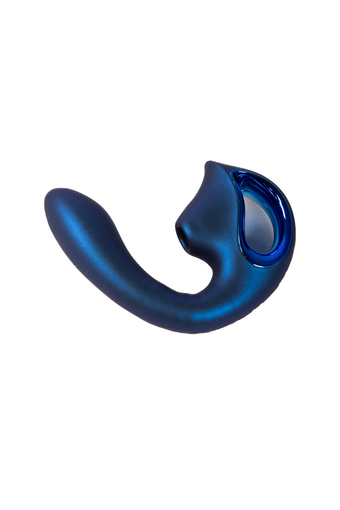 NS Novelties - Seduction - Kaia Dual Vibrator with Air Pulse Stimulation - Metallic Blue - Stag Shop