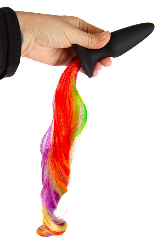 NS Novelties - UnicornTails - Rainbow Tail Plug - Black - Stag Shop