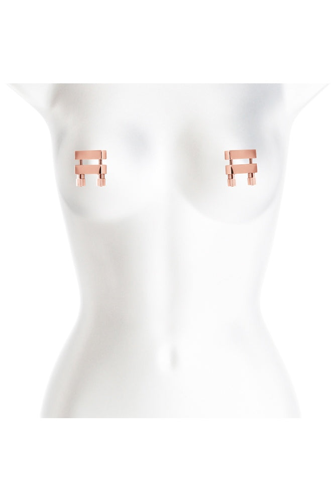 NS Novelties - Bound - Bar Vice Nipple Clamps - Rose Gold - Stag Shop