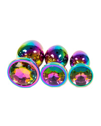 NS Novelties - Rear Assets - 3 Pc Jewelled Aluminum Anal Training Kit - Multicolour - Stag Shop
