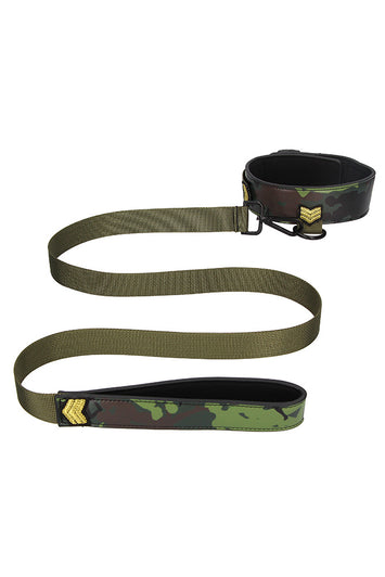 Ouch by Shots Toys - Army Collar With Leash - Stag Shop