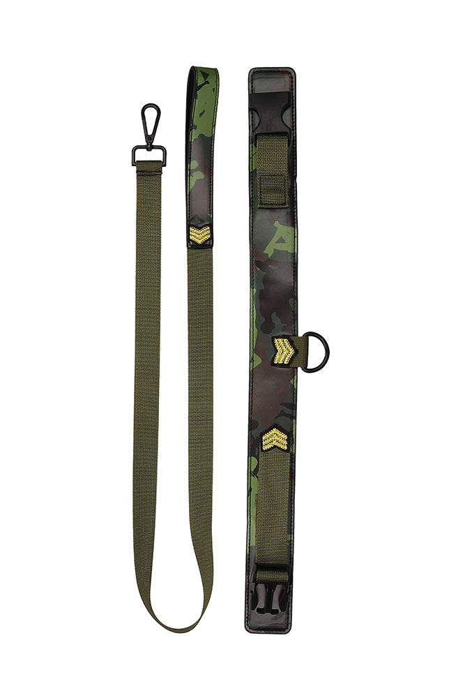 Ouch by Shots Toys - Army Collar With Leash - Stag Shop