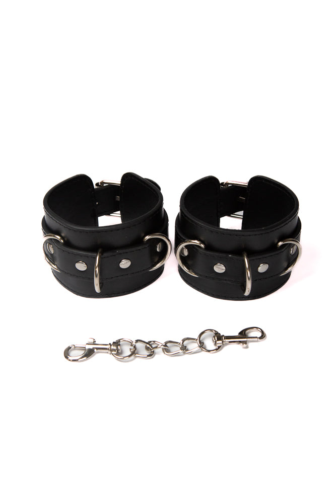 Ouch by Shots Toys - Leather Cuffs - Black