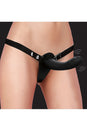Ouch by Shots Toys - Dual Vibrating Silicone Strap-On - Black - Stag Shop