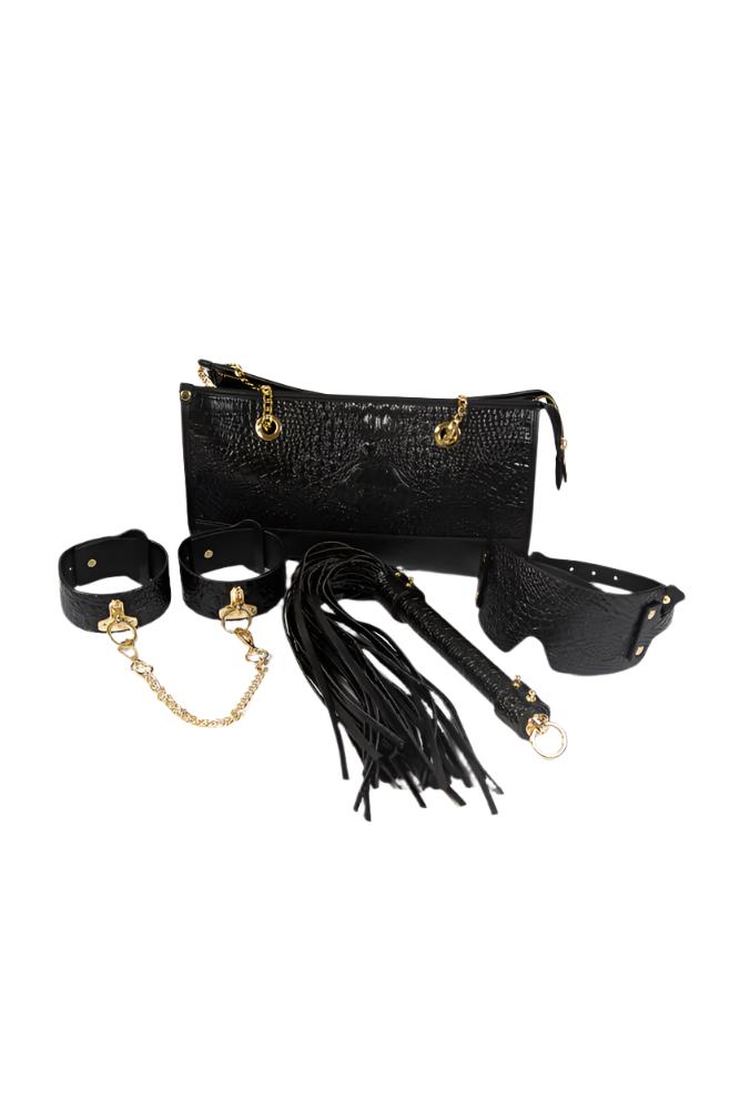 Ouch International - Rome Collection - Bondage Kit with Bag - Black/Gold