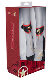Ouch International - Milan Collection - Ankle Cuffs - Black/Red - Stag Shop