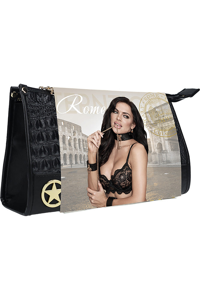 Ouch International - Rome Collection - Bondage Kit with Bag - Black/Gold