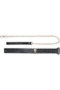 Ouch International - Rome Collection - Collar With Leash - Black/Gold - Stag Shop