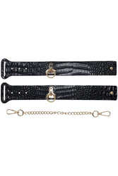 Ouch International - Rome Collection - Ankle Cuffs - Black/Gold - Stag Shop