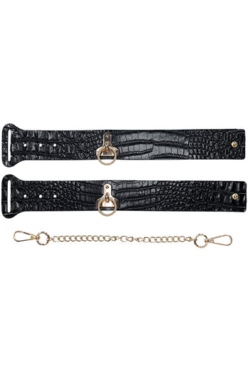 Ouch International - Rome Collection - Ankle Cuffs - Black/Gold - Stag Shop