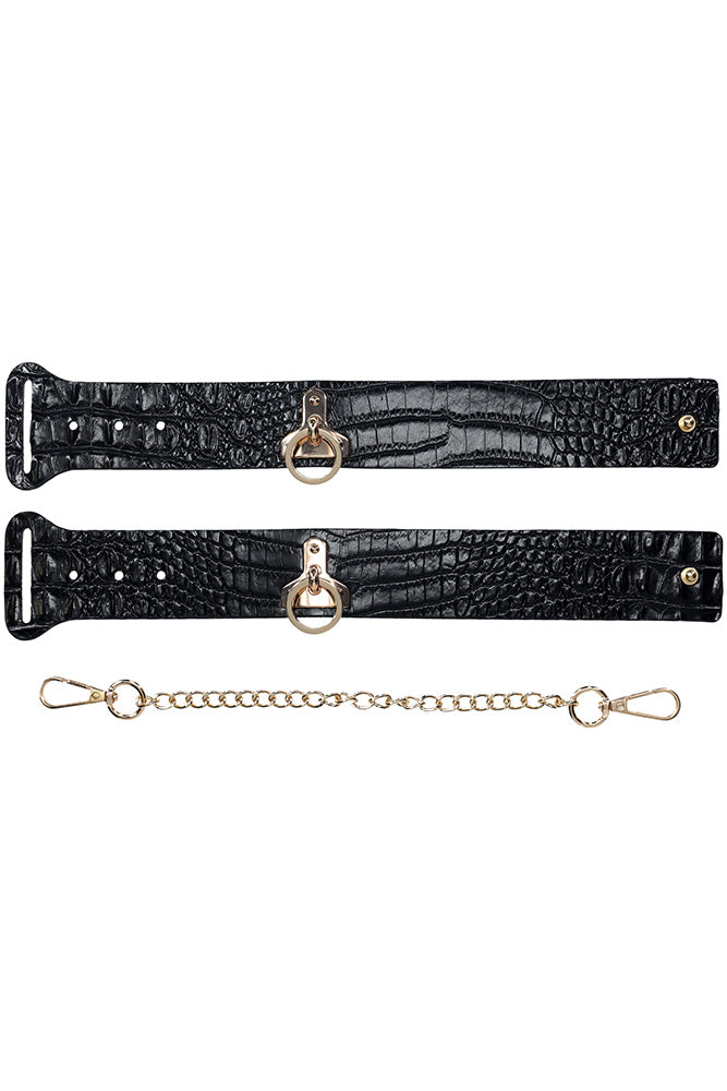 Ouch International - Rome Collection - Ankle Cuffs - Black/Gold - Stag Shop