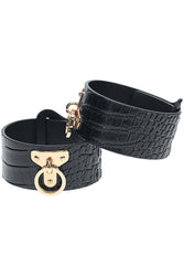 Ouch International - Rome Collection - Ankle Cuffs - Black/Gold - Stag Shop