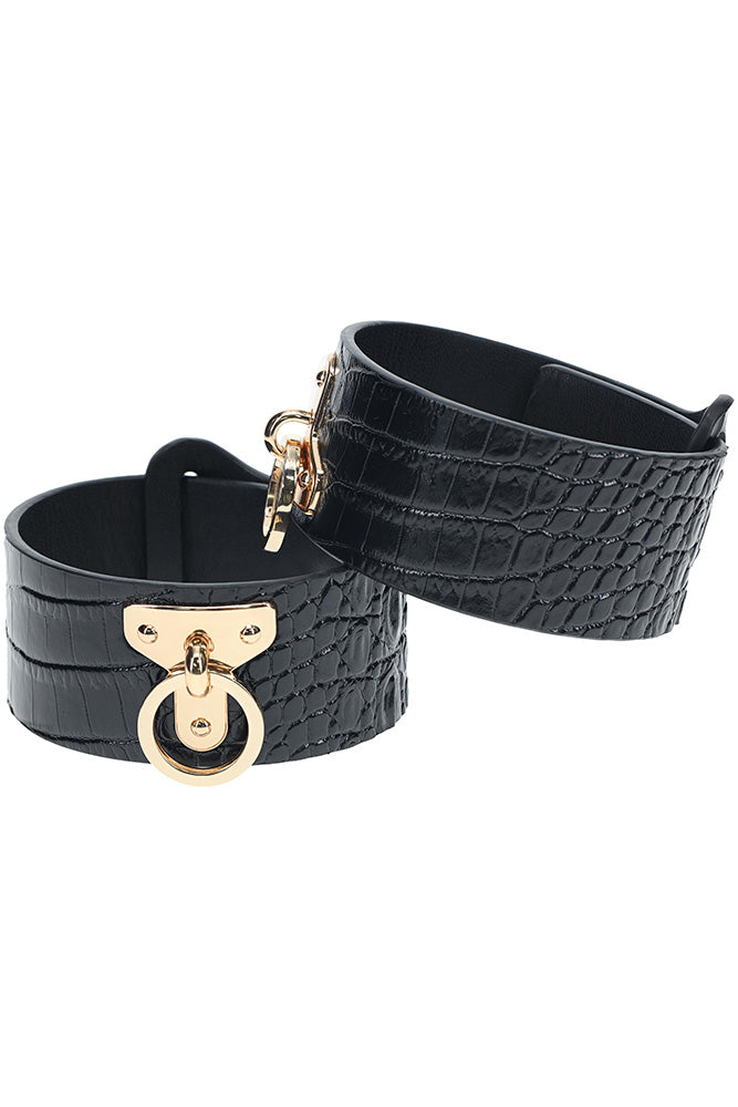 Ouch International - Rome Collection - Ankle Cuffs - Black/Gold - Stag Shop