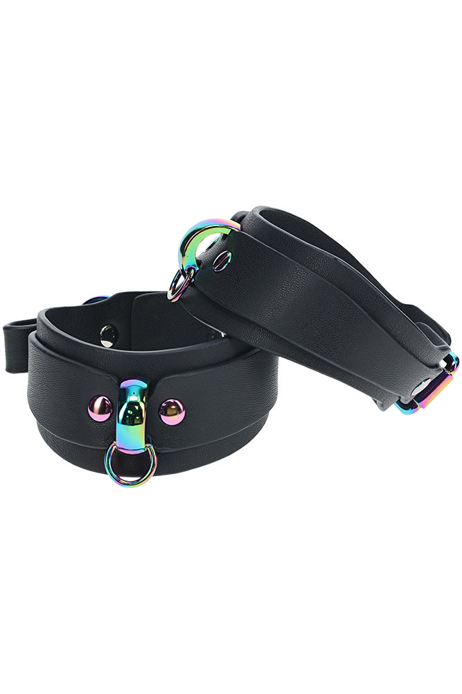 Ouch International - Venice Collection - Ankle Cuffs - Black/Iridescent