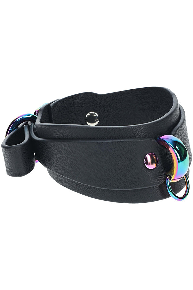 Ouch International - Venice Collection - Ankle Cuffs - Black/Iridescent