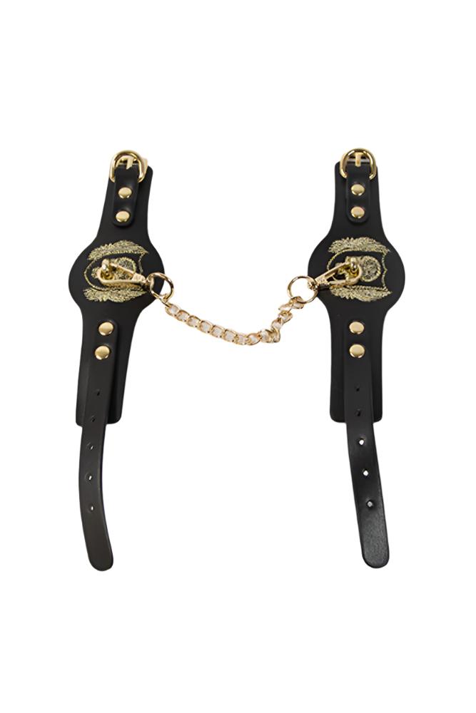 Ouch International - London Collection - Bondage Kit with Bag - Black/Gold