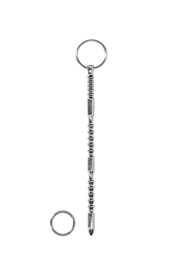 Ouch by Shots Toys - Stainless Steel Ribbed Dilator With Ring - Stag Shop