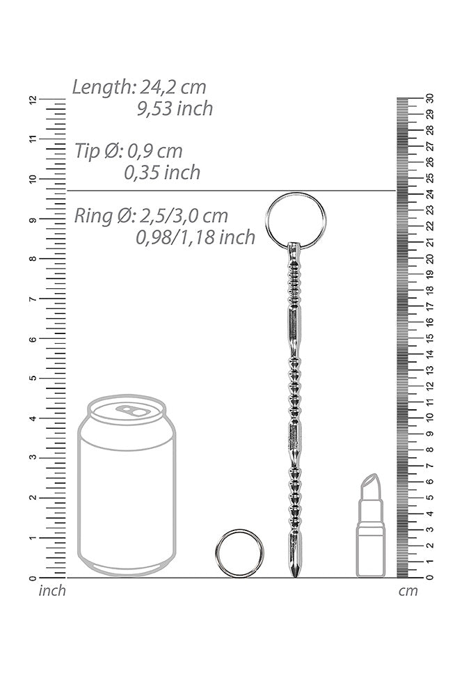 Ouch by Shots Toys - Stainless Steel Ribbed Dilator With Ring - Stag Shop