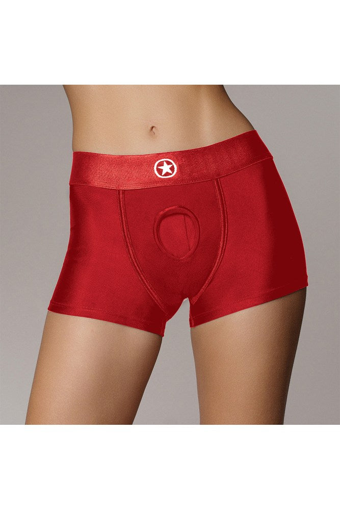 Ouch by Shots Toys - Vibrating Strap-on Boxer - Various Sizes & Colours - Stag Shop