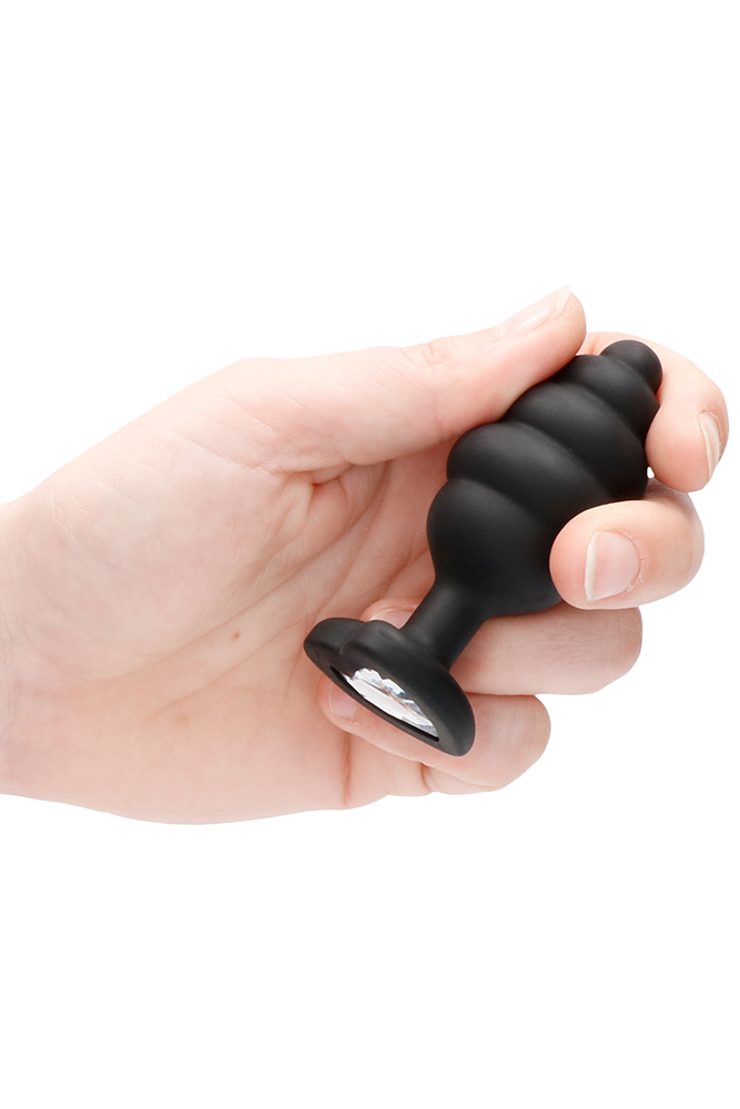 Large Ribbed Diamond Heart Plug - Stag Shop