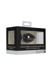 Large Ribbed Diamond Heart Plug - Stag Shop
