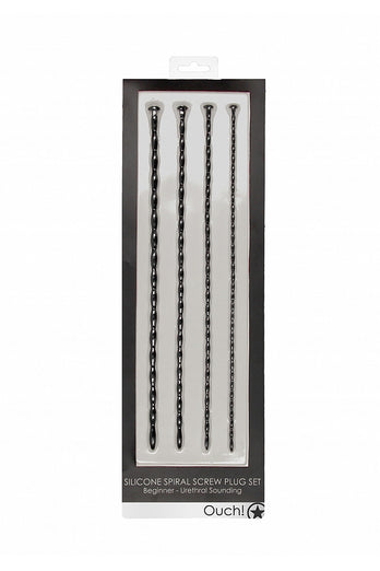 Ouch by Shots Toys - Silicone Spiral Screw Urethral Sounding Set - Stag Shop