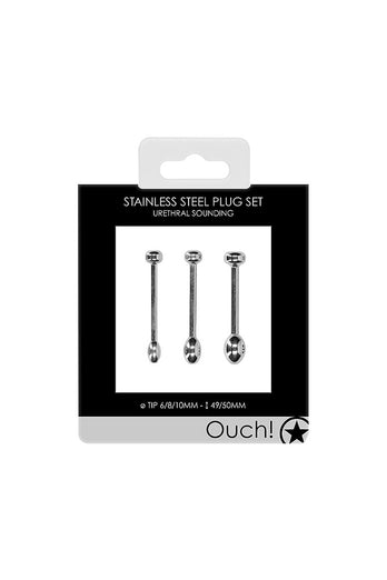 Ouch by Shots Toys - Stainless Steel Urethral Sounding Plug Set - Stag Shop