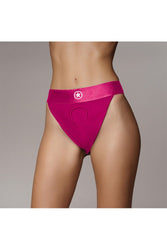 Ouch by Shots Toys - Vibrating Strap-on Panty Harness with Open Back - Black - Various Colours & Sizes - Stag Shop