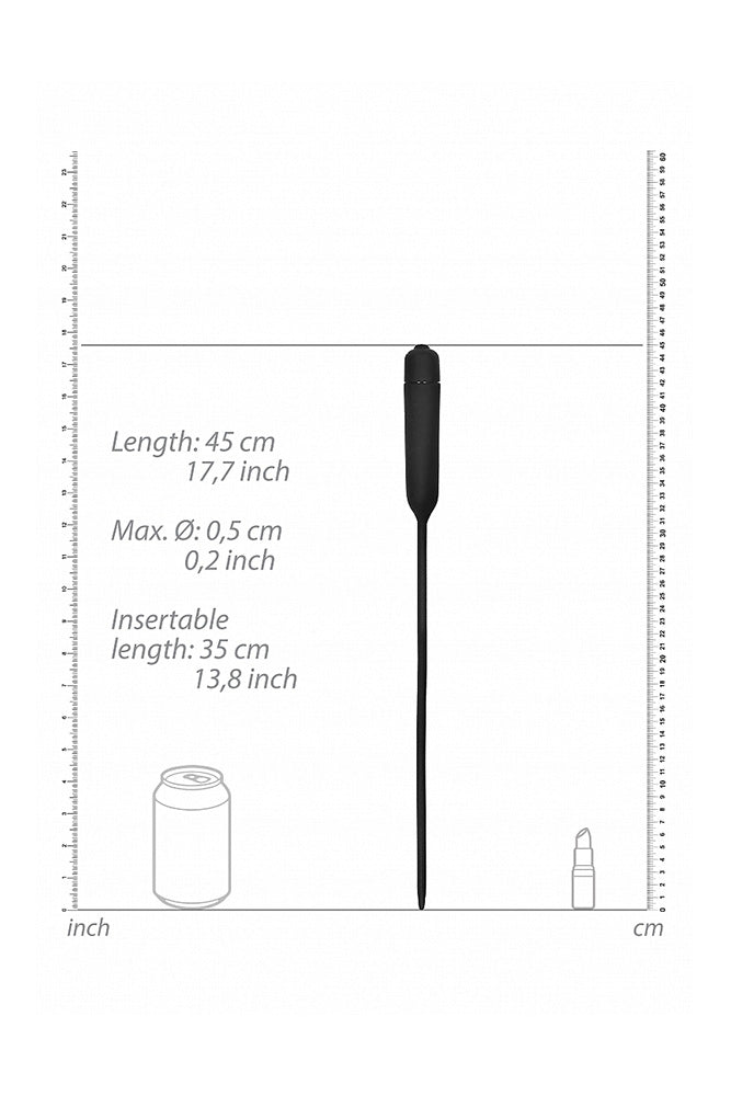 Ouch by Shots Toys - Extra Long Vibrating Silicone Urethral Sound - Stag Shop