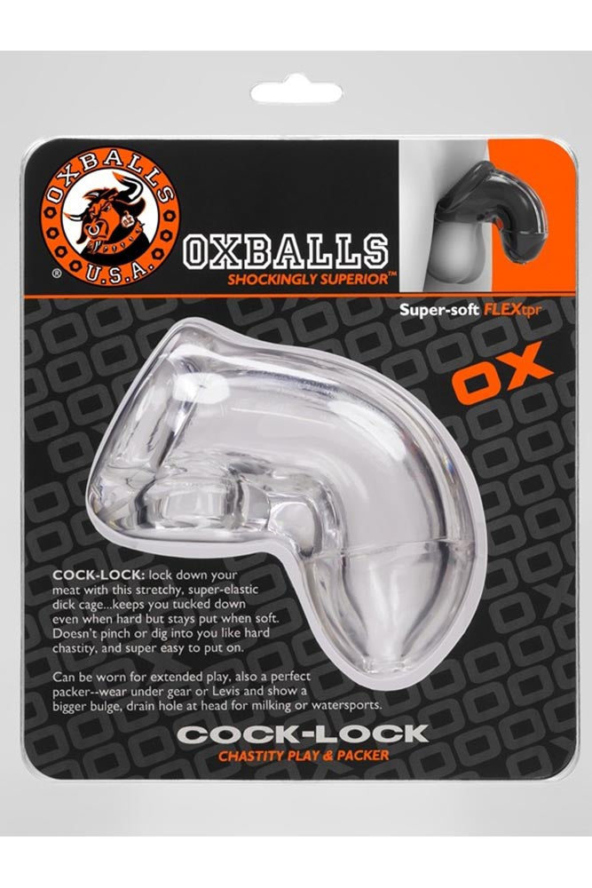 Oxballs - Atomic Jock - Cock-Lock Cock Cage - Clear - Stag Shop