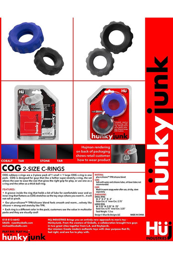 Oxballs - Hunkyjunk - Cog 2-Pack Cock Rings - Assorted - Stag Shop