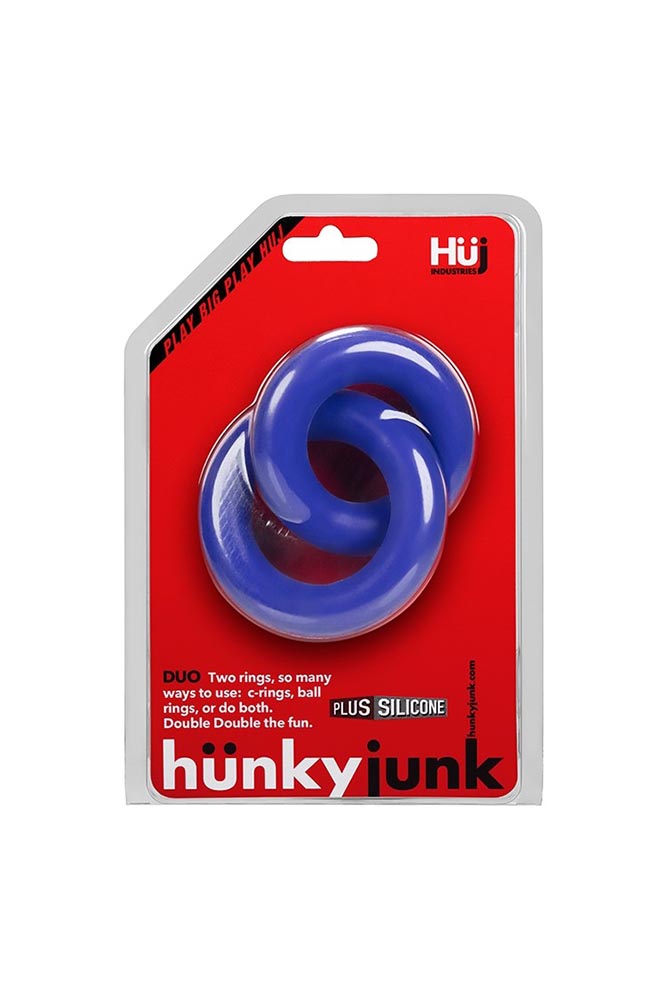 Oxballs - Hunkyjunk - Duo Linked Cock & Ball Ring - Cobalt - Stag Shop