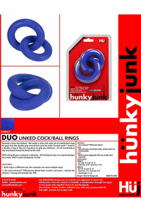 Thumbnail for Oxballs - Hunkyjunk - Duo Linked Cock & Ball Ring - Cobalt - Stag Shop