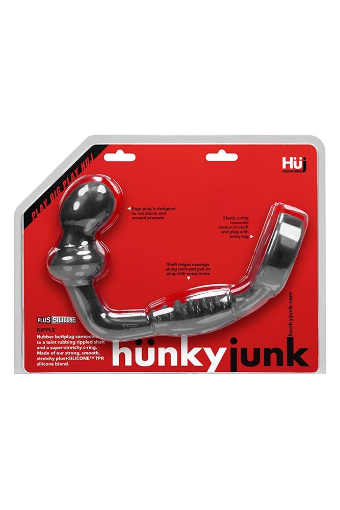 Oxballs - Hunkyjunk - Ripple Asslock Butt Plug & Cock Ring - Black - Stag Shop