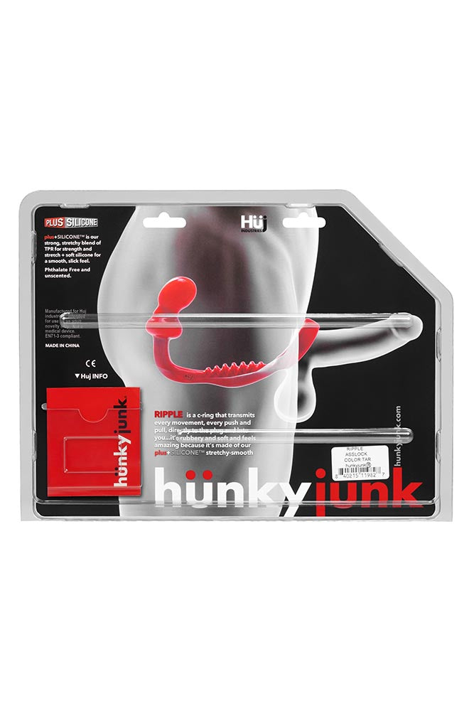 Oxballs - Hunkyjunk - Ripple Asslock Butt Plug & Cock Ring - Black - Stag Shop