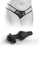 Pipedream - Hookup Panties - Crotchless Pleasure Panties with Clitoral Beads & Attachable Butt Plug - Size XL-XXL - Stag Shop
