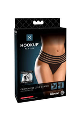 Pipedream - Hookup Panties - Crotchless Love Garter with Attachable Butt Plug - Size S-L - Stag Shop