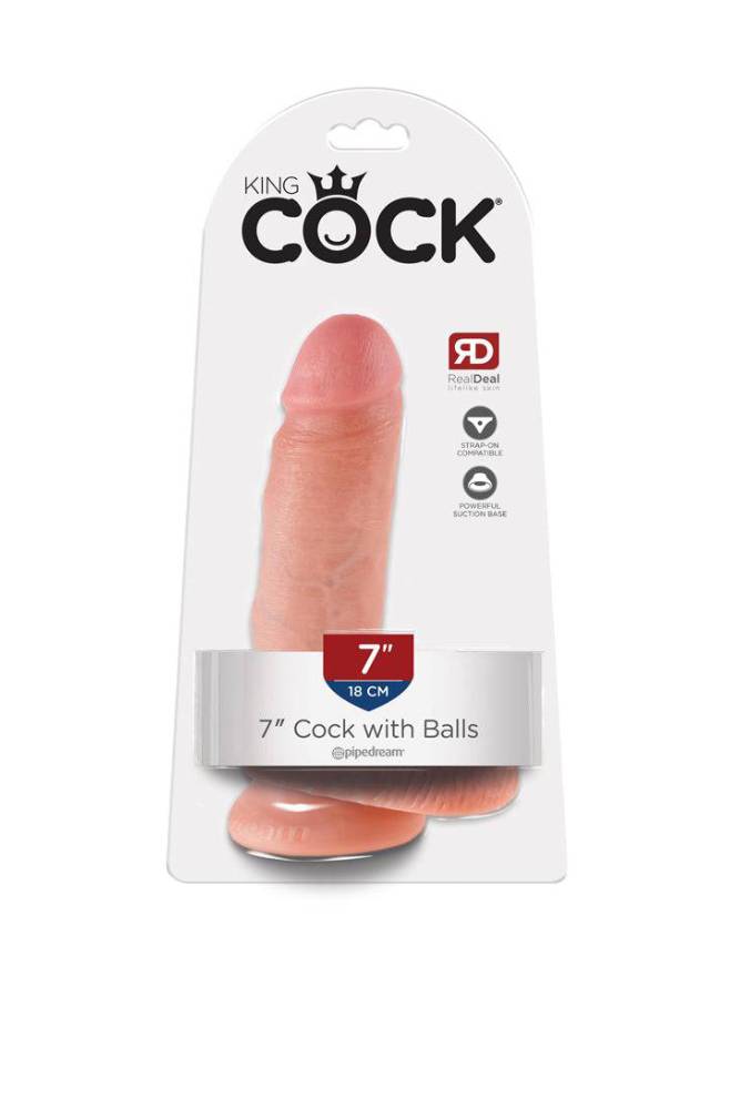 Pipedream - King Cock - Realistic Dildo with Balls - 7 inch - Stag Shop