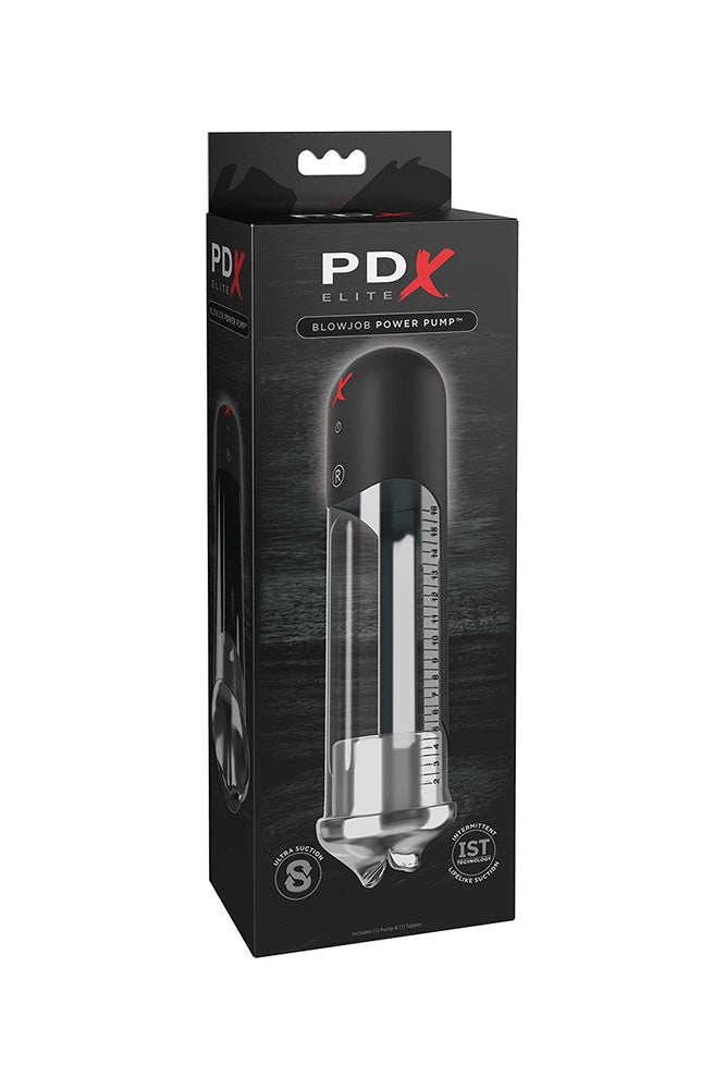 PDX - Elite - Blowjob Power Pump Vibrating Suction Stroker - Stag Shop