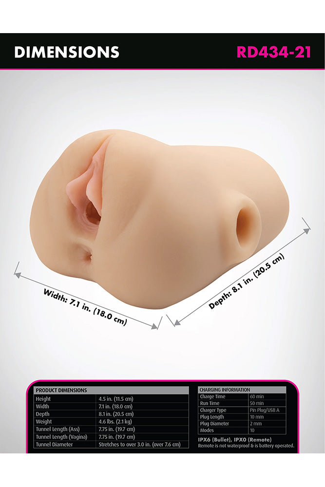 PDX - Double Pounder Vibrating Squeeze Stroker - Stag Shop