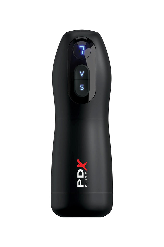 PDX - PDX Elite - Suck-O-Matic Vibrating & Sucking Masturbator - Black/Clear