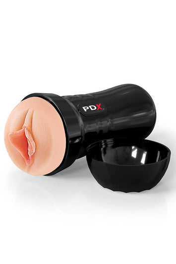 PDX - PDX Extreme - Wet Pussies - Super Luscious Lips Self Lubricating Stroker - Black/Beige - Stag Shop