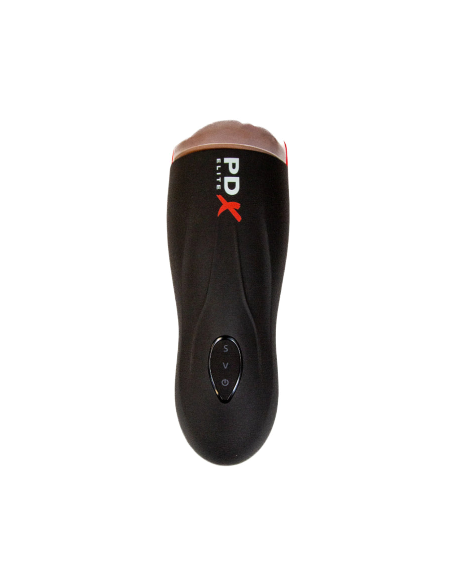 Pipedream Extreme - PDX Elite - Fuck-O-Matic 2 Sucking & Vibrating Masturbator - Brown - Stag Shop